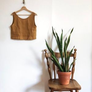 NWT Linen Handmade Studio Leigh Crop Top